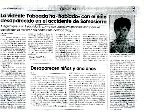 Declaraciones de la vidente