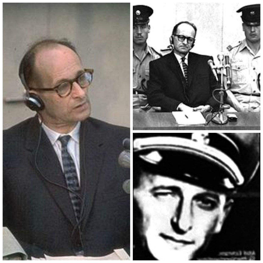 Adolf Eichmann durante el juicio (1960). Adolf Eichmann (1942).