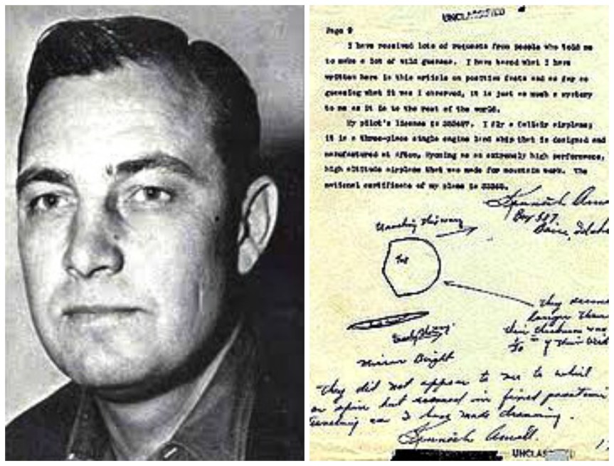 kenneth Arnold y la descripción de su avistamiento.